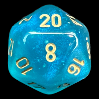Chessex Borealis Teal & Gold Luminary D20 Dice