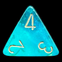 Chessex Borealis Teal & Gold Luminary D4 Dice