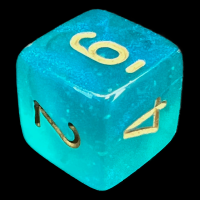 Chessex Borealis Teal & Gold Luminary D6 Dice