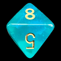 Chessex Borealis Teal & Gold Luminary D8 Dice