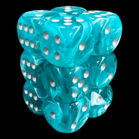 Chessex Cirrus Aqua 12 x D6 Dice Set