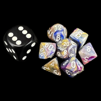 Chessex Festive Carousel MINI 7 Dice Polyset with Dice Cube