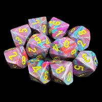 Chessex Festive Mosaic 10 x D10 Dice Set
