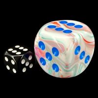 Chessex Festive Pop Art with Blue BIG 30mm D6 Spot Dice