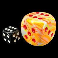 Chessex Festive Sunburst with Red BIG 30mm D6 Spot Dice