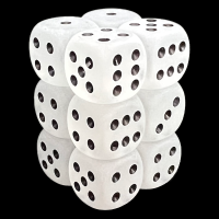 Chessex Frosted Clear & Black 12 x D6 Dice Set