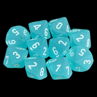 Chessex Frosted Teal & White 10 x D10 Dice Set