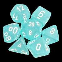Chessex Frosted Teal & White 7 Dice Polyset