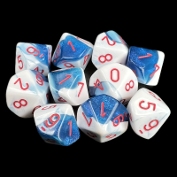 Chessex Gemini Astral Blue & White 10 x D10 Dice Set