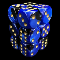 Chessex Gemini Black & Blue 12 x D6 Dice Set