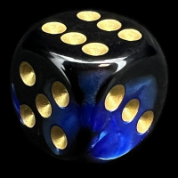 Chessex Gemini Black & Blue 16mm D6 Spot Dice