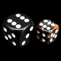 Chessex Gemini Black & Copper 12mm D6 Spot Dice - Discontinued