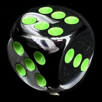Chessex Gemini Black & Grey 16mm D6 Spot Dice
