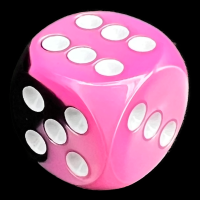Chessex Gemini Black & Pink 16mm D6 Spot Dice