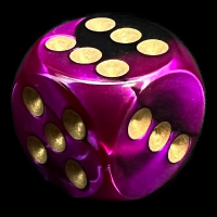 Chessex Gemini Black & Purple 16mm D6 Spot Dice