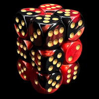 Chessex Gemini Black & Red 12 x D6 Dice Set