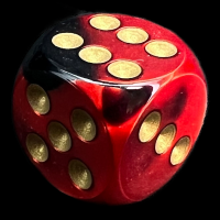 Chessex Gemini Black & Red 16mm D6 Spot Dice