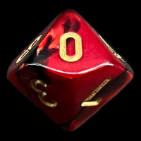Chessex Gemini Black & Red D10 Dice