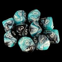 Chessex Gemini Black & Shell 10 x D10 Dice Set