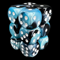 Chessex Gemini Black & Shell 12 x D6 Dice Set