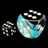 Chessex Gemini Black & Shell with White BIG 30mm D6 Spot Dice