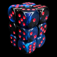 Chessex Gemini Black Starlight & Red 12 x D6 Dice Set