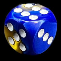 Chessex Gemini Blue & Gold 16mm D6 Spot Dice