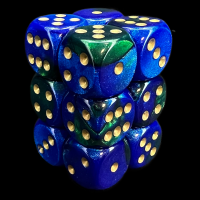 Chessex Gemini Blue & Green 12 x D6 Dice Set