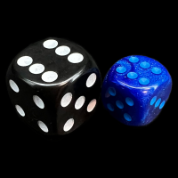 Chessex Gemini Blue & Blue Luminary Glow In Dark 12mm D6 Spot Dice