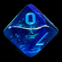 Chessex Gemini Blue & Blue Luminary Glow In Dark D10 Dice