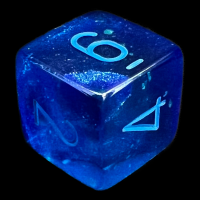 Chessex Gemini Blue & Blue Luminary Glow In Dark D6 Dice