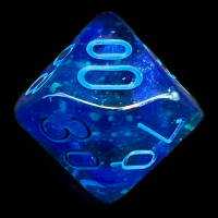Chessex Gemini Blue & Blue Luminary Glow In Dark Percentile Dice