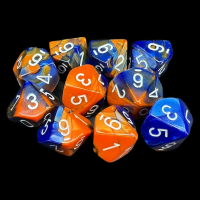 Chessex Gemini Blue & Orange 10 x D10 Dice Set