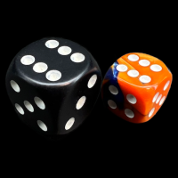 Chessex Gemini Blue &amp; Orange 12mm D6 Spot Dice - Discontinued