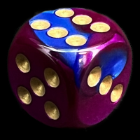 Chessex Gemini Blue & Purple 16mm D6 Spot Dice