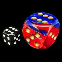 Chessex Gemini Blue & Red with White BIG 30mm D6 Spot Dice