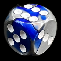 Chessex Gemini Blue & Steel 16mm D6 Spot Dice