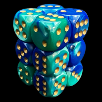 Chessex Gemini Blue & Teal 12 x D6 Dice Set