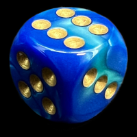 Chessex Gemini Blue & Teal 16mm D6 Spot Dice