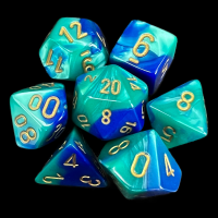 Chessex Gemini Blue & Teal 7 Dice Polyset