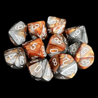 Chessex Gemini Copper & Steel 10 x D10 Dice Set