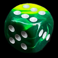Chessex Gemini Green & Yellow 16mm D6 Spot Dice