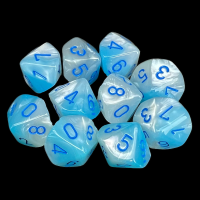 Chessex Gemini Pearl Turquoise & White 10 x D10 Dice Set