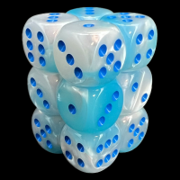 Chessex Gemini Pearl Turquoise & White 12 x D6 Dice Set