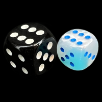 Chessex Gemini Pearl Turquoise & White 12mm D6 Spot Dice
