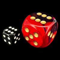 Chessex Gemini Purple & Red with Gold BIG 30mm D6 Spot Dice