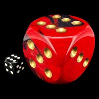 Chessex Gemini Purple & Red with Gold MASSIVE 50mm D6 Spot Dice