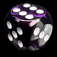 Chessex Gemini Purple & Steel 16mm D6 Spot Dice