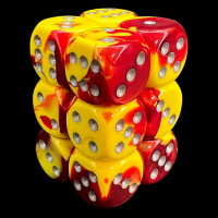 Chessex Gemini Red & Yellow 12 x D6 Dice Set