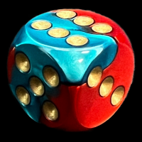 Chessex Gemini Red & Teal 16mm D6 Spot Dice